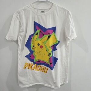 Pokemon Mens Pikachu Graphic T Shirt Size Medium Retro Gaming